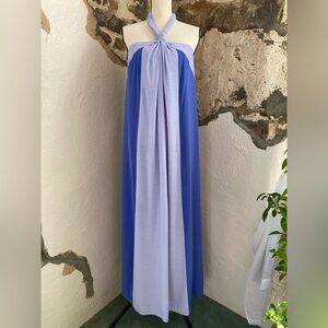 Nine West Periwinkle Blue Halter Maxi Dress XXL